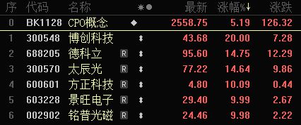 AI算力芯片暴起 CPO概念五大龙头梳理